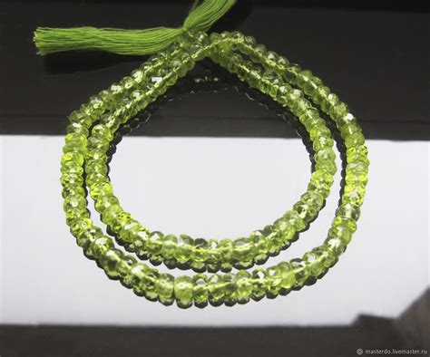 ХРИЗОЛИТ (Перидот) бусины рондель полунить купить в интернет-магазине ...