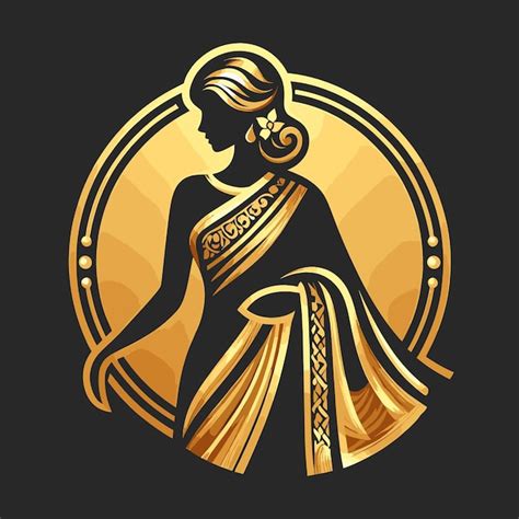 Vector Saree With Women Figure Clothing Logo Design Generative Ai