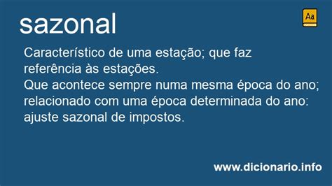 O Que Significa Sazonalmente