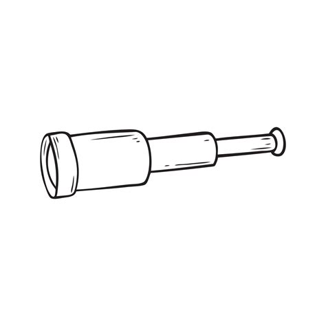 Hand Drawn Pirate Spyglass Doodle Sketch Style Vector Illustration