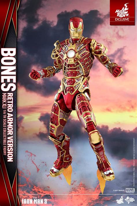 Iron Man Mark XLI Bones Armor Retro Color Figure By Hot Toys The Toyark News