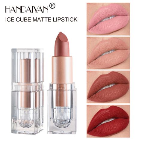 Handaiyan Nude Lipstick Matte Bean Paste Pink Color Lips Lipstick Long Lasting Water Proof