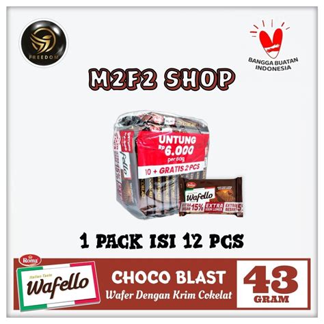 Jual Roma Wafer Wafello Choco Blast Krim Cokelat Sachet 43 Gr