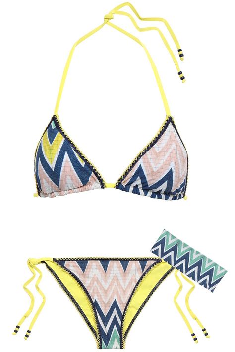 Buy Missoni Bead Embellished Printed Triangle Bikini Blush At 80 Off Editorialist