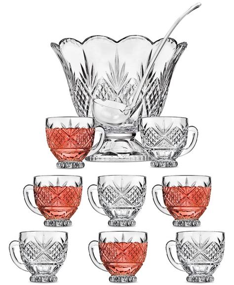 Godinger Dublin 10 Pc Crystal Punch Bowl And Cups Set Macys