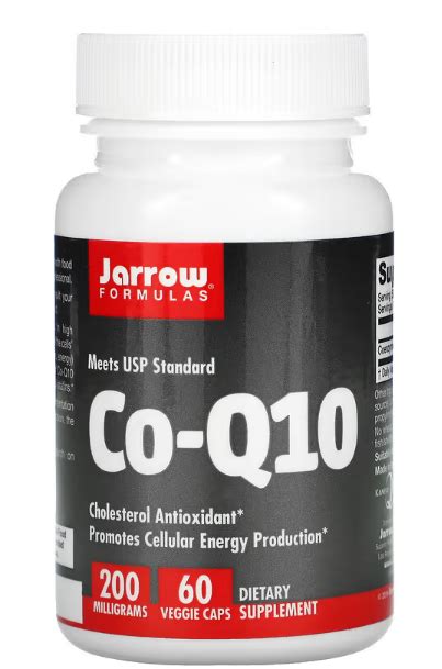 Co-Q10 (коэнзим Q10) 200 мг 60 растительных капсул (Jarrow Formulas ...