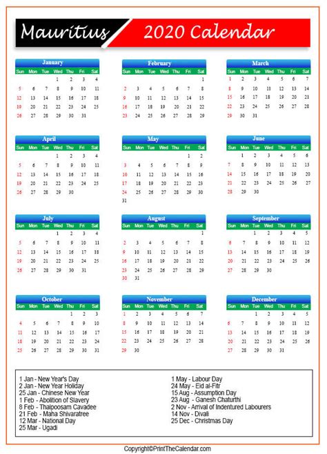 Mauritius 2024 Calendar Printable Free Abbie Shanda