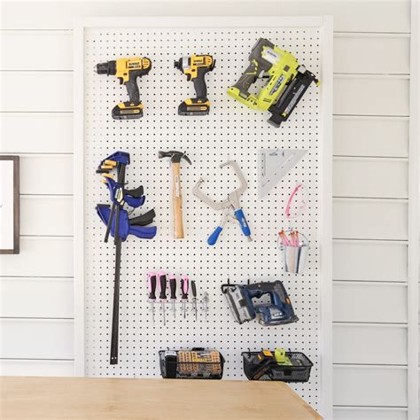 Easy Freestanding Pegboard Wall DIY - Angela Marie Made