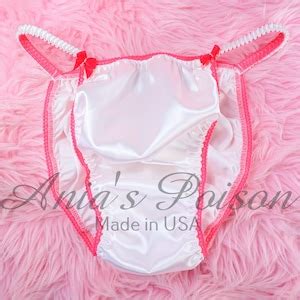 Sissy Satin POISON CUT DOLLY Party Panty Panties Shiny Wetlook White Men S String Bikini Sz S
