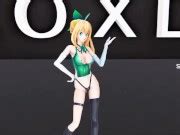 Hentai Mirai Akari Virtual Youtuber Mmd Undress Music Video Dance D Blonde Girl Dark Green Eyes