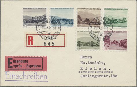 Stamp Auction Liechtenstein 52nd Auction All World Stamps