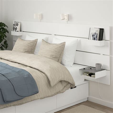 Nordli Bed With Headboard And Storage White X Cm Queen Ikea