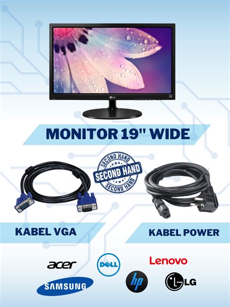 Jual MONITOR 19 Inch Merk Lg Samsung Hp Dell Lenovo Dll Shopee Indonesia