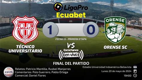 Estatísticas De Cd Tecnico Universitario X Orense Sporting Club - EN VIVO | Técnico Universitario vs Orense SC - YouTube