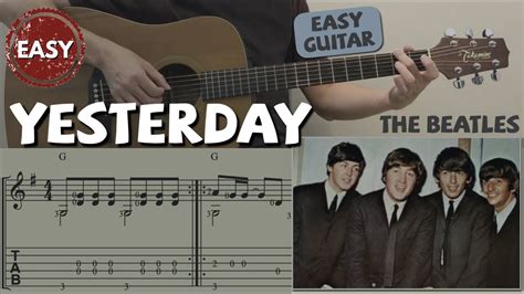 Yesterday The Beatles Easy Guitar Revised Edition Notation Tab