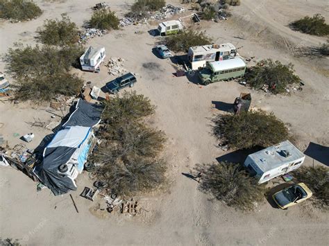 Premium Photo Aerial View Of Slab City An Unincorporated Off The Grid Squatter Community In