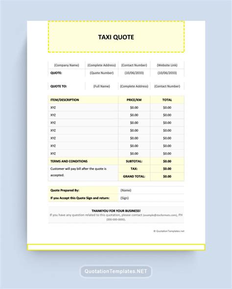 Free Car Service Quotation Templates Word Excel PDF