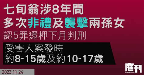 七旬翁涉8年間多次非禮及襲擊2孫女 被告認5罪下月14日判刑 官質疑同住祖母知情不報行為自私 庭刊