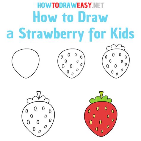 How to Draw a Strawberry for Kids - How to Draw Easy