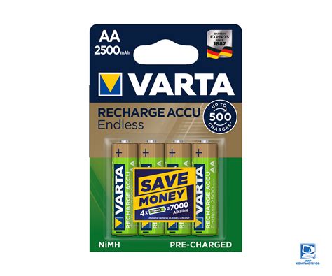 Купить Аккумулятор AA Varta Recharge Accu Endless 2500 mAh HR06/AA 4 ...