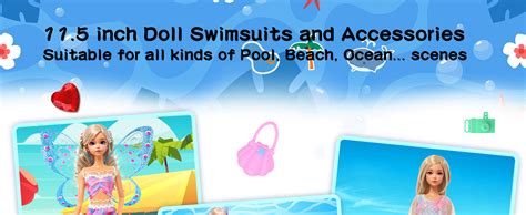 Amazon Psc Doll Swimsuits Set Doll Bikini Clothes And Accessories Inch Girl Doll