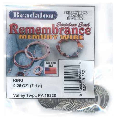 Beadalon Remembrance Memory Wire Ring Mm Stainless Steel Bright