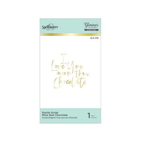 Spellbinders Hot Foil Plate Glimmer Stylish Script Chocolate CHF