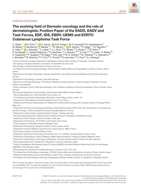 Pdf The Evolving Field Of Dermato‐oncology And The Role Of