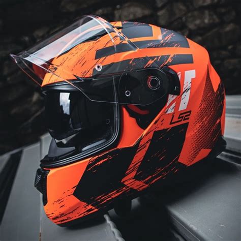 Capacete Ls2 Ff320 Stream Hunter Laranja Vis Solar Interna