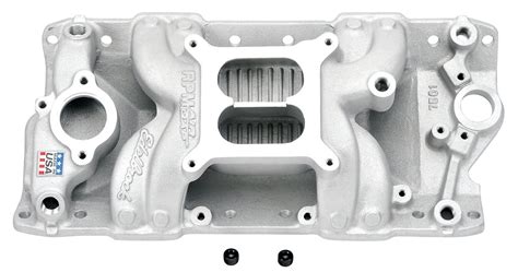 Edelbrock 7501 Rpm Air Gap Intake Manifold 1955 86 Sbc 262 400 Jegs