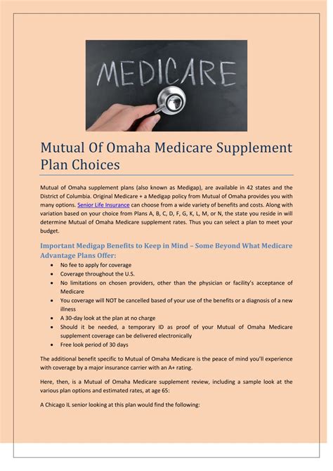 Ppt Mutual Of Omaha Medicare Supplement Plan Choices Odalizer