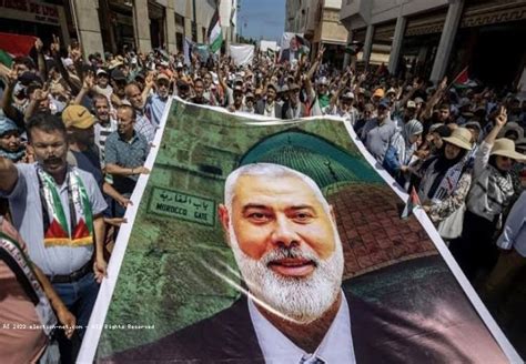 Des Milliers De Marocains Manifestent Après Lassassinat Du Chef Du Hamas Ismaïl Haniyeh