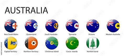 All Flags Of Regions Of Australia Stock Vektorgrafik Adobe Stock