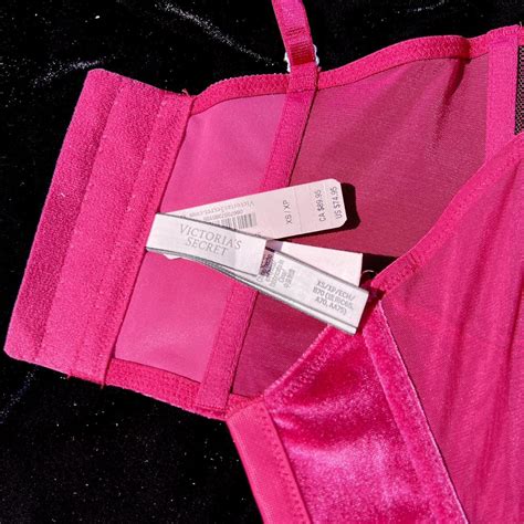 Victoria S Secret Hot Pink Velvet Corset Bustier Depop