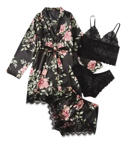 Lingerie Feminina A Plus Size Roupão De Seda De Cetim Qua Parcelamento sem juros