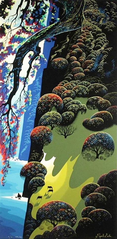 Bid Now Eyvind Earle Enchanted Coast Serigraph Signed And Numbered