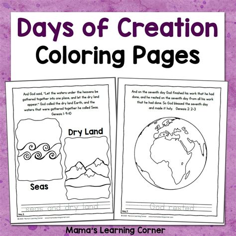 7 Days of Creation Bible Coloring Pages - Etsy