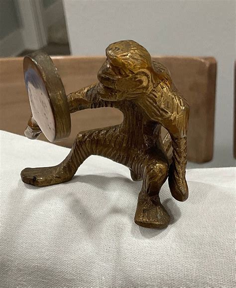 Brass Monkey Looking In Mirror Etsy