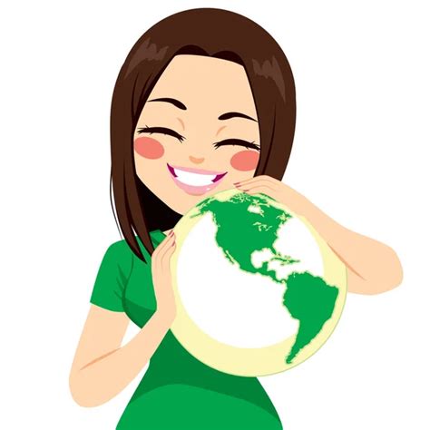 Chica abrazando el mundo imágenes de stock de arte vectorial