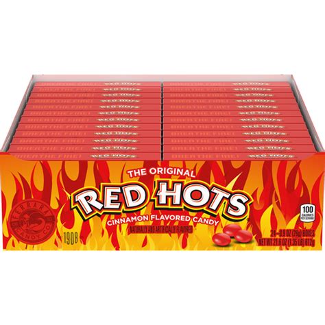 RED HOTS Cinnamon Flavored Candy 24-0.9 oz. Boxes | Shop | Wade's ...