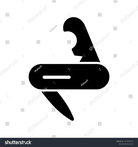 Penknife Glyph Icon Black Design Stock Vector Royalty Free 2132978777