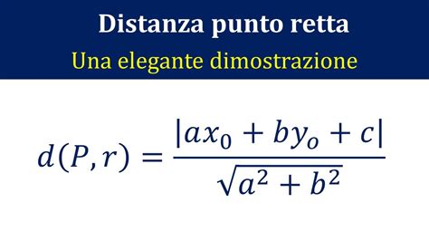 Distanza Punto Retta Formula Esempio E Dimostrazione Youtube