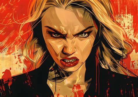 Angry Woman Portrait Digital Art Illustration Premium Ai Generated Image