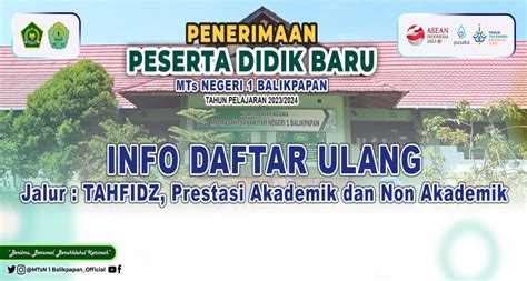 PROSEDUR PENDAFTARAN ULANG JALUR TAHFIDZ PRESTASI AKADEMIK Dan NON