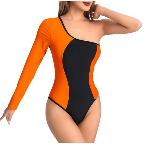 Sovlvnd Clearance Under 10 Women Color Blocking Sexy Backless Strap Bikini One Piece Swimsuit