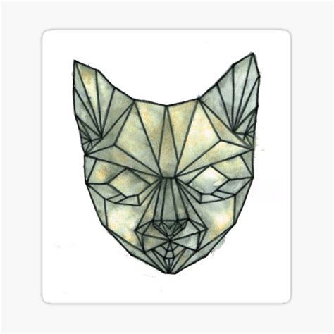 Geometric Cat Nude Black Sticker For Sale By Ncbennett Redbubble
