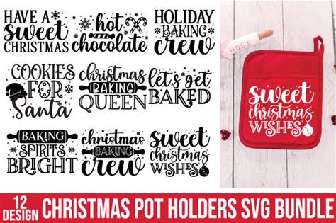 Christmas Pot Holders Svg Bundle Graphic By Abstore Creative Fabrica