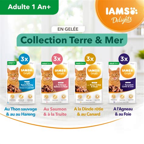 Iams Delight Terre Mer pâtée pour en gelée pour chat