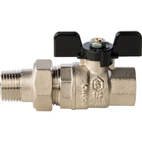 Кран шаровый STOUT ВН 1/2" с американкой бабочка – купить за 914,60 руб.