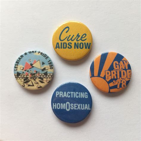 Set Of Vintage Remake LGBT Gay Lesbian Pride Pin Badges Retro S Aids Activism Etsy
